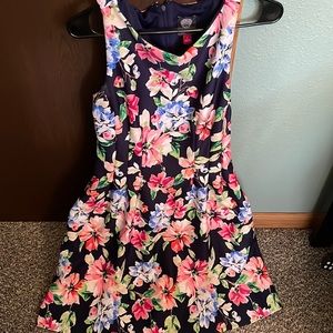 Vince camuto floral fit and flare dress